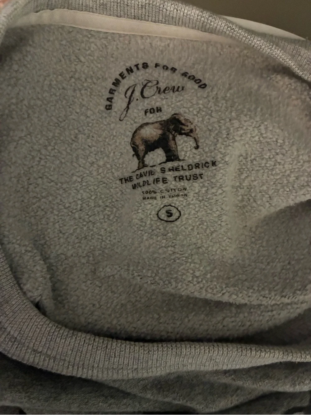 J.Crew Garments for Good David Sheldrick Wildlife Trust Elephant Sweatshirt